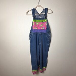 VTG Funky 90s Froggy Overalls L.A. Blues‎ Denim Dungarees Art to Wear Size M